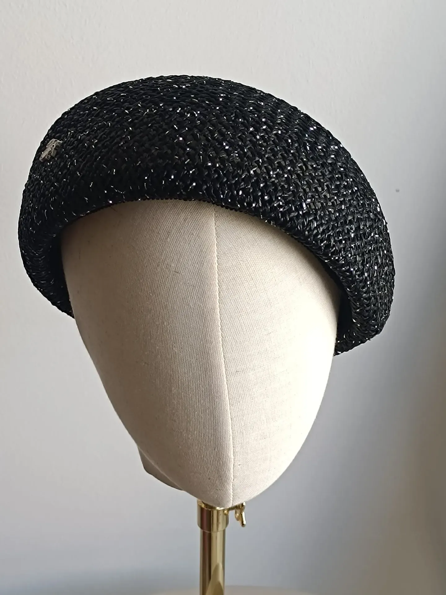 Béret noir lurex