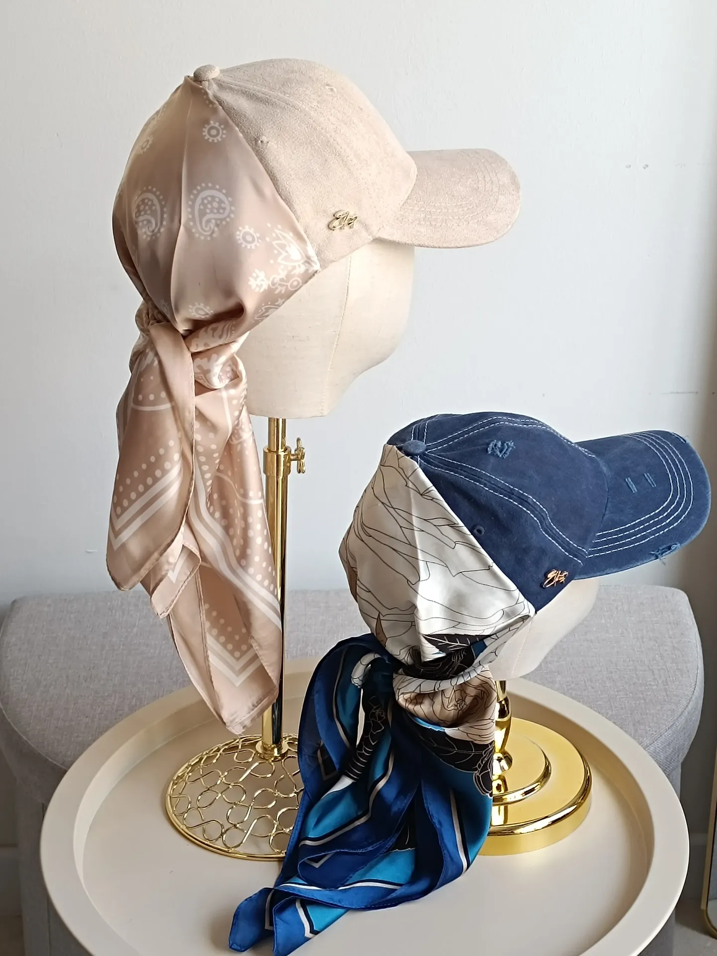 Casquettes foulard soie
